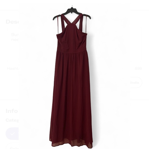 Lulus Dresses & Skirts - Lulu's Maroon Halter Evening Gown
